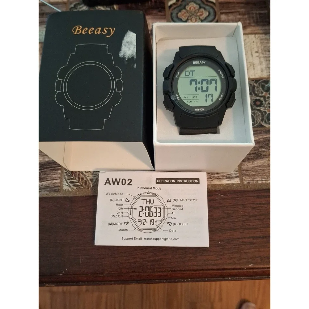 Beeasy AW03 Mens Digital Sports Watch. Alarm,stopwatch,calendar,LED Backlight.